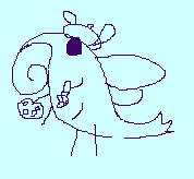 絵はスズメガがベレーをかぶってパレットと筆を持っています。