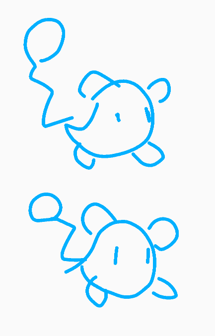 Two doodles of Azurill.