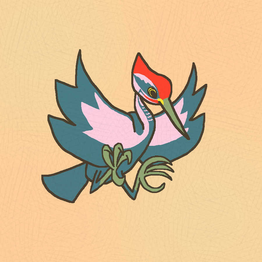 Drawing of a woodpecker tattoo.