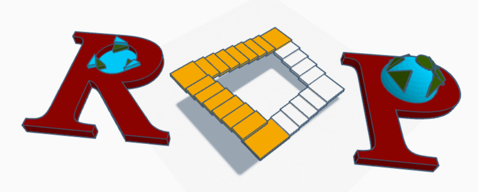 3D model of the logo made in Tinkercad. Leads to the 3D model's page on the Tinkercad website.